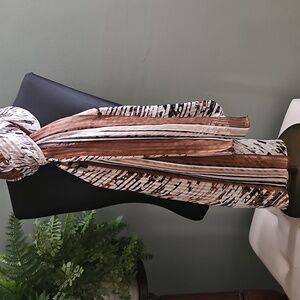 Brown patterned scarf